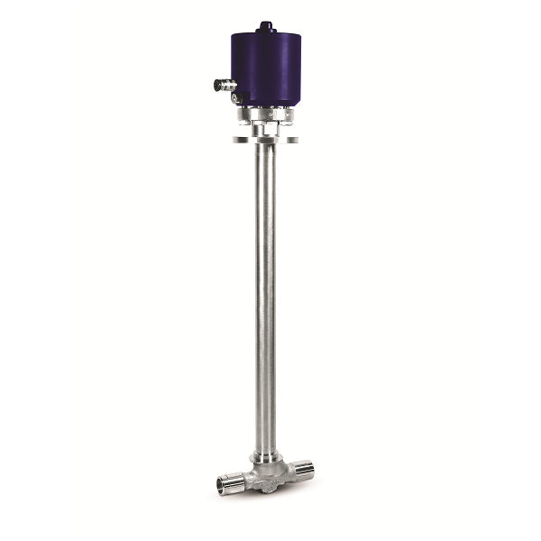 Bellows low pressure valve for HP, UHP, cryogenic gases and fluids –  SUPRA (pneumatic version)